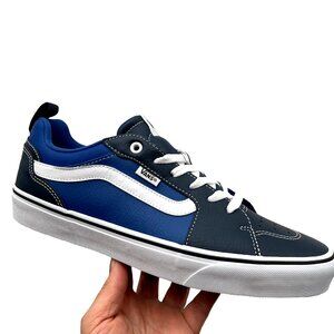 Vans Filmore Men's Casual Leather Sneaker Size 11 Navy -Royal Blue Lace up Shoes